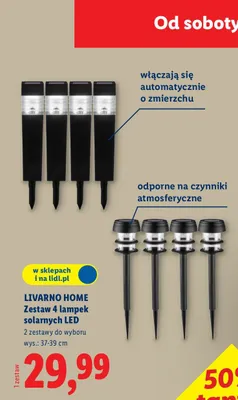 Zestaw 4 lampek solarnych LED promocja w Lidl