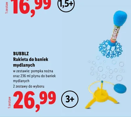 Rakieta do baniek mydlanych Bubblz promocja w Lidl
