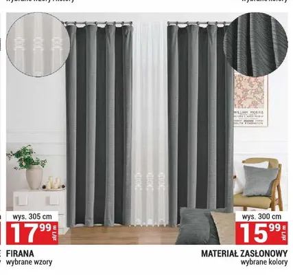 Materiał zasłonowy promocja w Merkury Market