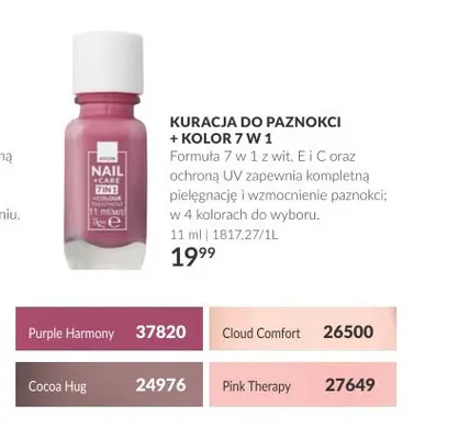 Kuracja do paznokci + kolor 7 w 1 Cloud Comfort Avon promocja w AVON