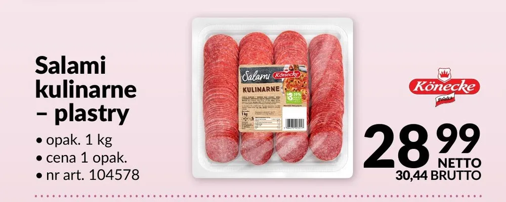 Salami kulinarne - plastry Könecke promocja w Makro
