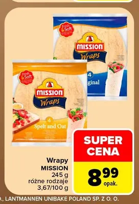 Wrapy Spelt and Oat Mission promocja w Carrefour