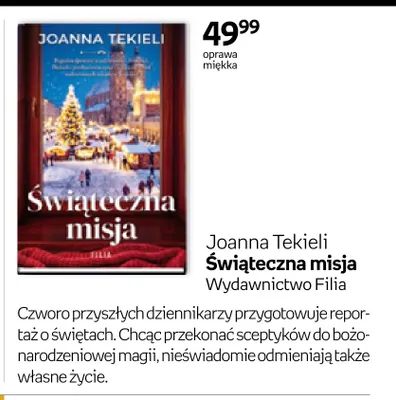 Książka Świąteczna misja Joanna Tekieli promocja w Empik