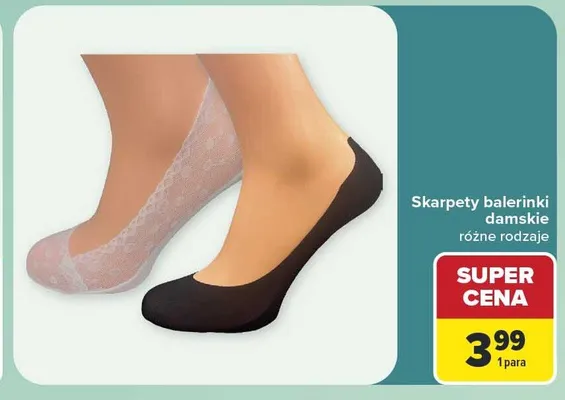 Skarpety balerinki damskie promocja w Carrefour
