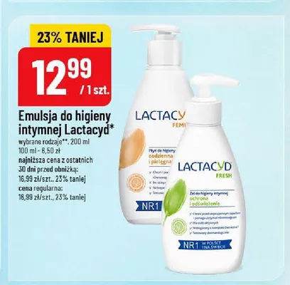 Emulsja do higieny intymnej Lactacyd Fresh promocja w POLOmarket