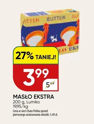 Masło ekstra Lumiko promocja w Chata Polska