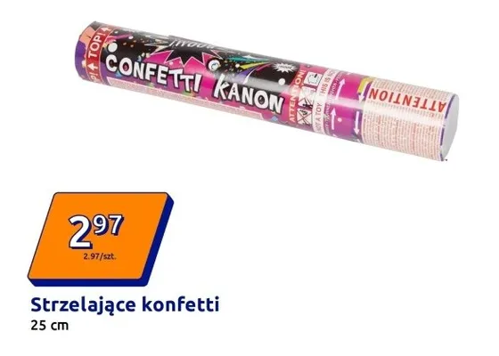 Strzelające konfetti promocja w Action