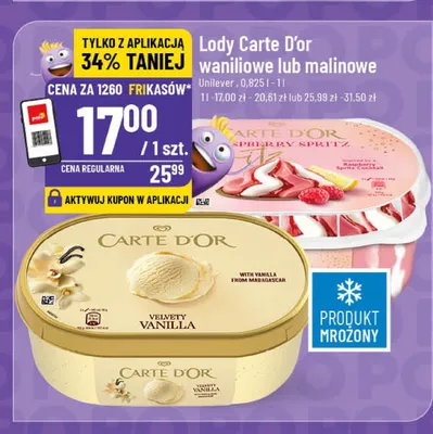 Lody waniliowe z truskawkami promocja w POLOmarket