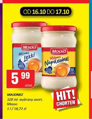 Majonez Napoleoński Mosso promocja w Chorten