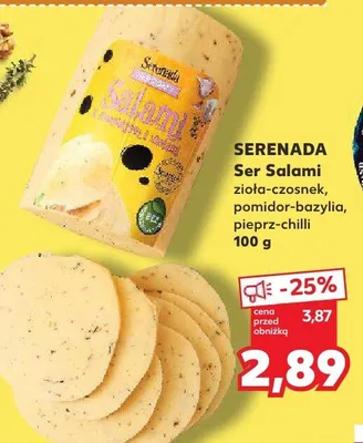 Ser Salami zioło-czosnek, pomidor-bazylia, pieprz-chilli promocja w Kaufland