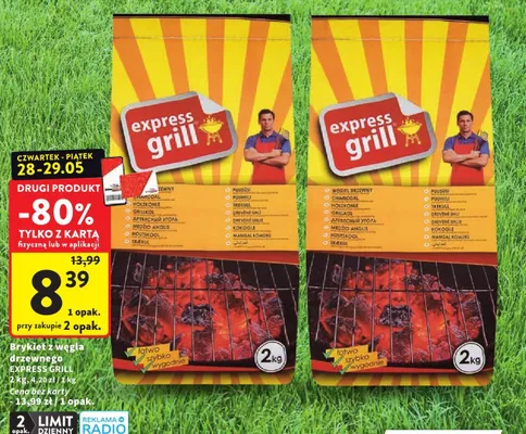 Brykiet z węgla drzewnego Express Grill promocja w Intermarche