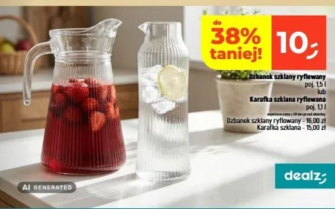 Dzbanek szklany ryflowany promocja w Dealz
