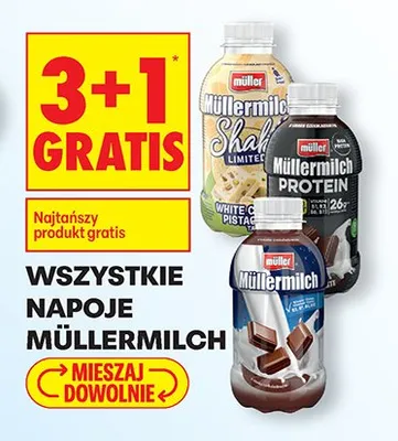Wszystkie napoje Müllermilch promocja w Biedronka