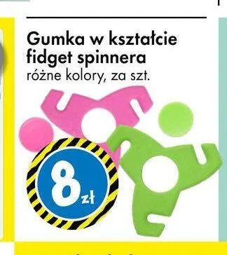 Gumka w kształcie fidget spinnera promocja w Tedi