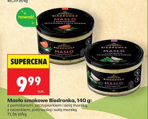 Masło smakowe z czosnkiem pietruszką i solą morską Biedronka promocja w Biedronka