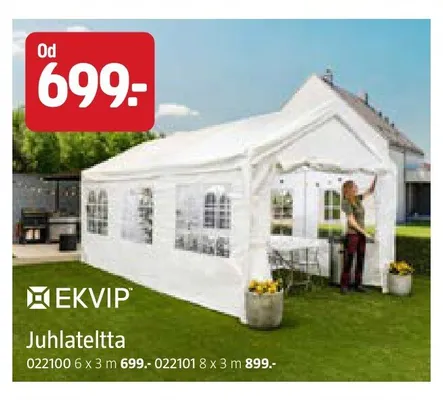 Namiot imprezowy EKVIP Juhlateltta 6x3 m promocja w Jula
