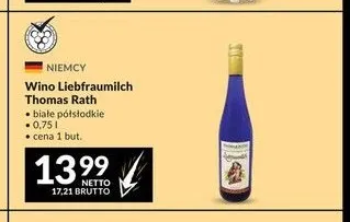 Wino białe Liebfraumilch Thomas Rath półsłodkie promocja w Makro