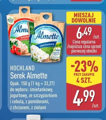 Serek twarogowy Almette śmietankowy Hochland promocja w Aldi