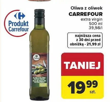 Oliwa z oliwek extra virgin promocja w Carrefour
