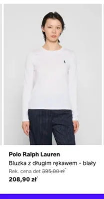 Bluzka z długim rękawem biały Polo Ralph Lauren promocja w Lounge by Zalando