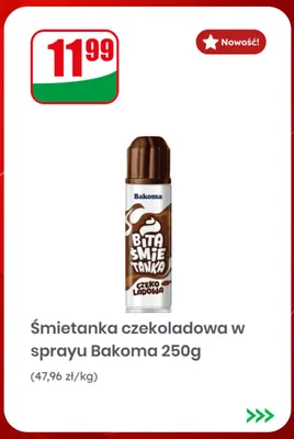 Śmietanka czekoladowa w sprayu Bakoma promocja w Dino