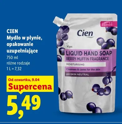 Mydło w płynie, opakowanie uzupełniające różne rodzaje promocja w Lidl