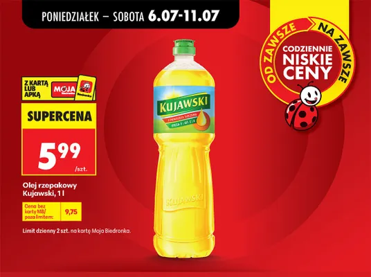 Olej rzepakowy Kujawski promocja w Biedronka