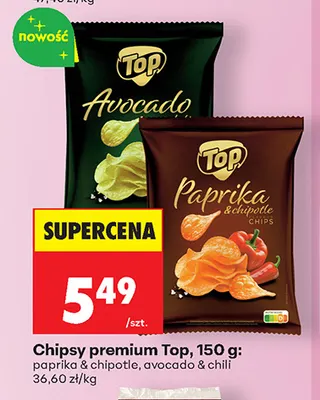 Chipsy premium Top avocado & chili promocja w Biedronka