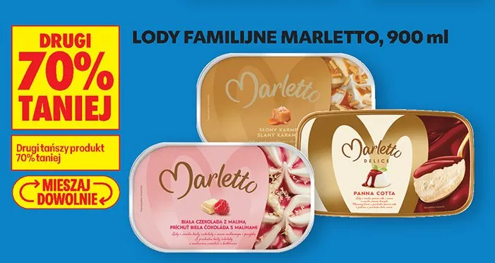 Lody familijne 900 ml DRUGIE -70% promocja w Biedronka
