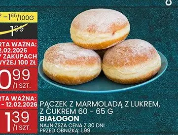 Pączek z marmoladą z lukrem, z cukrem promocja w Wafelek
