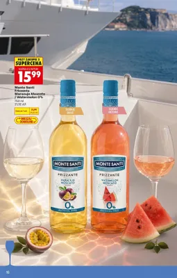 Wino bezalkoholowe Monte Santi Frizzante Watermelon 0% promocja w Biedronka