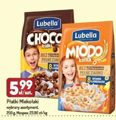 Płatki Lubella Mlekołaki Miodo Kółka promocja w Avita