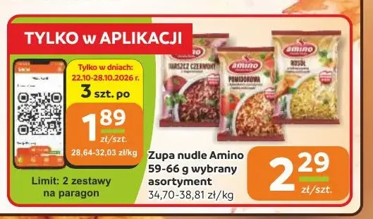 Zupa nudle Amino rosół promocja w Gama
