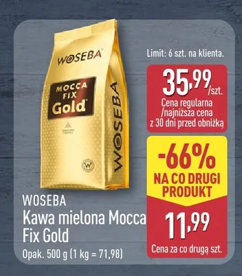 Kawa mielona Woseba Mocca Fix Gold promocja w Aldi