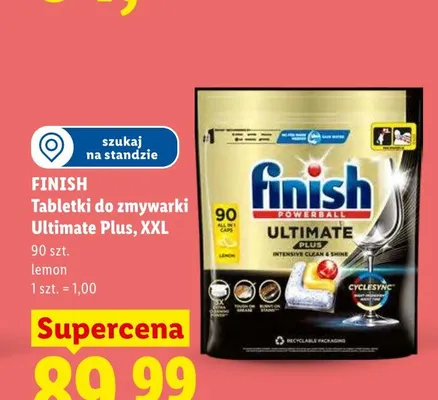 Tabletki do zmywarki Ultimate Plus XXL lemon Finish promocja w Lidl