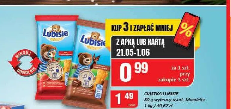 Ciastka Lubisie czekoladowe promocja w Chorten