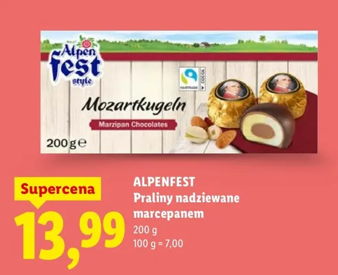 Praliny nadziewane marcepanem promocja w Lidl