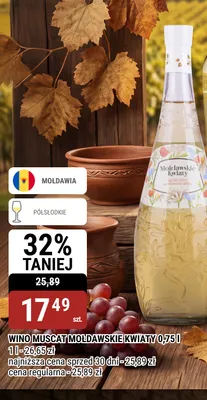 Wino białe Muscat Mołdawskie Kwiaty promocja w bi1