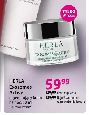 Krem regenerujący na noc Herla Exosomes Active promocja w Hebe