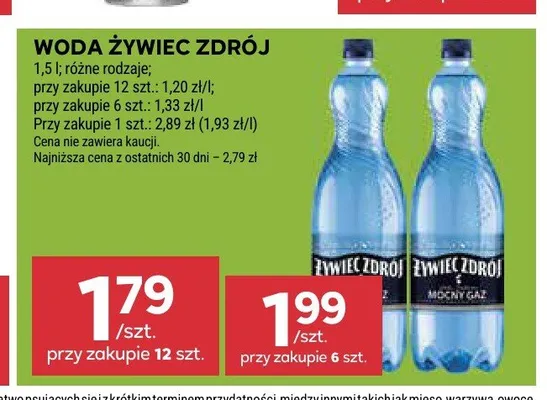 Woda Żywiec Zdrój Mocny Gaz promocja w Stokrotka