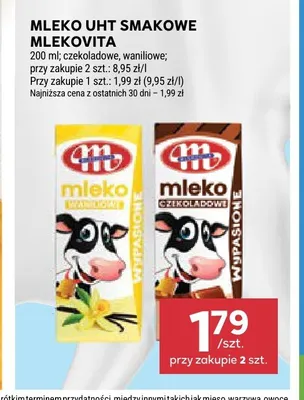 Mleko UHT smakowe czekoladowe Mlekovita promocja w Stokrotka