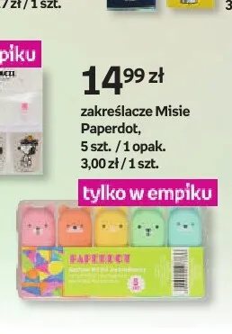 Zakreślacze Misie Paperdot promocja w Empik