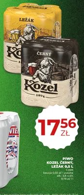 Piwo Kozel Ležák 4-pak 500 ml promocja w Duży Ben