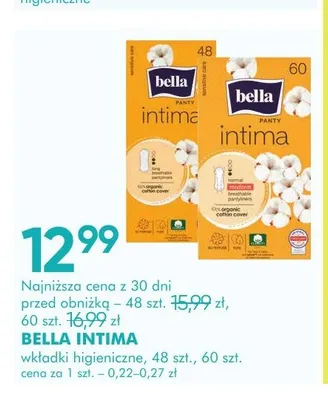 Wkładki higieniczne Bella Intima 48-pak promocja w Super-Pharm