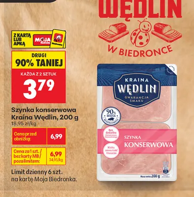 Szynka konserwowa Kraina Wędlin promocja w Biedronka
