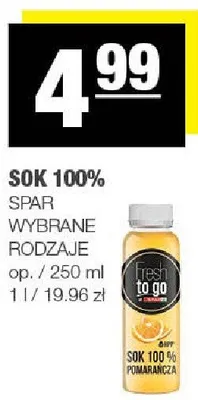 Sok 100% wybrane rodzaje promocja w SPAR