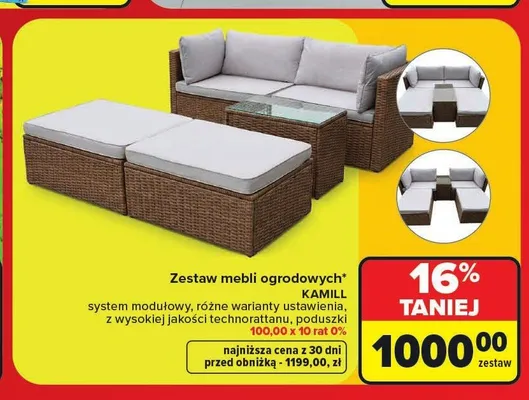 Zestaw mebli ogrodowych KAMILL promocja w Carrefour