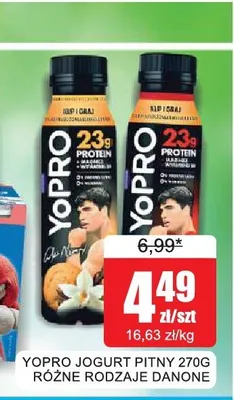 Jogurt pitny YoPro bananowy Danone promocja w Bingo