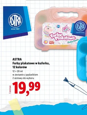 Farby plakatowe w kuferku Astra Kids promocja w Lidl