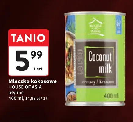 Mleczko kokosowe płynne House of Asia promocja w Intermarche